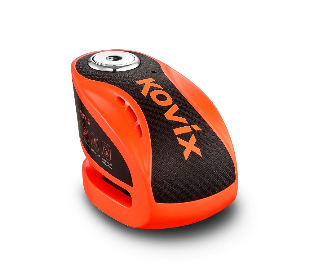 Kovix Candado de disco con alarma KNX6-FO (6 mm.) - Color naranja