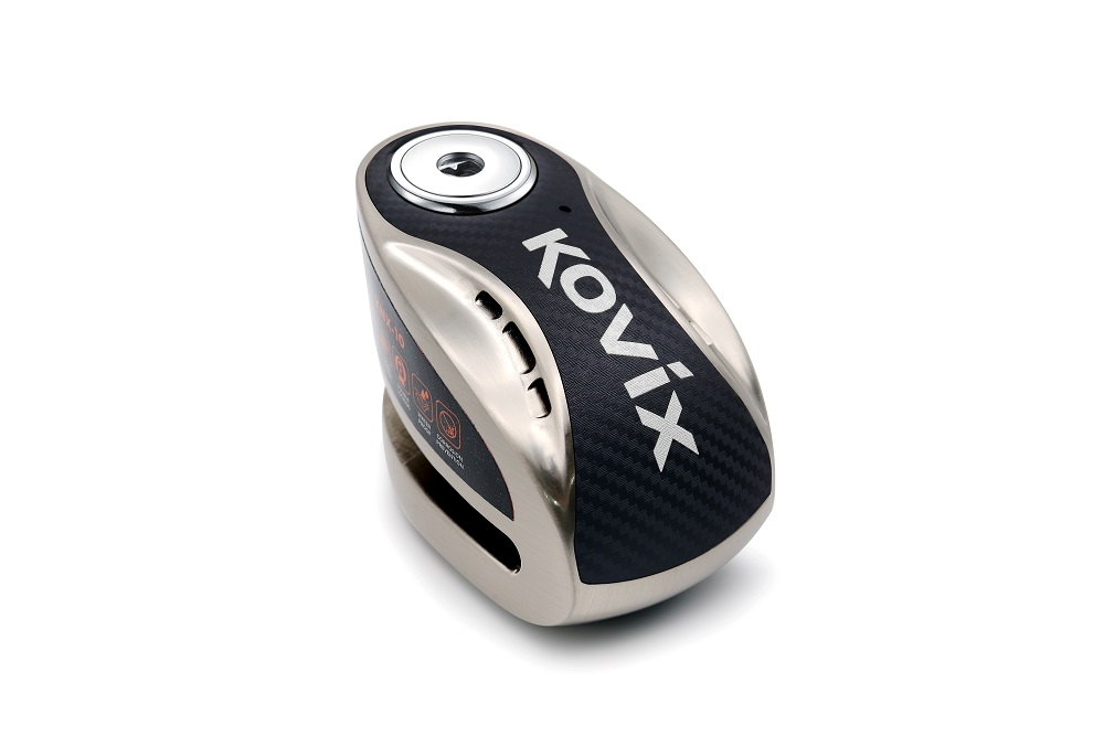 Kovix Candado de disco con alarma KNX10-BM (10 mm.) - Color acero inox