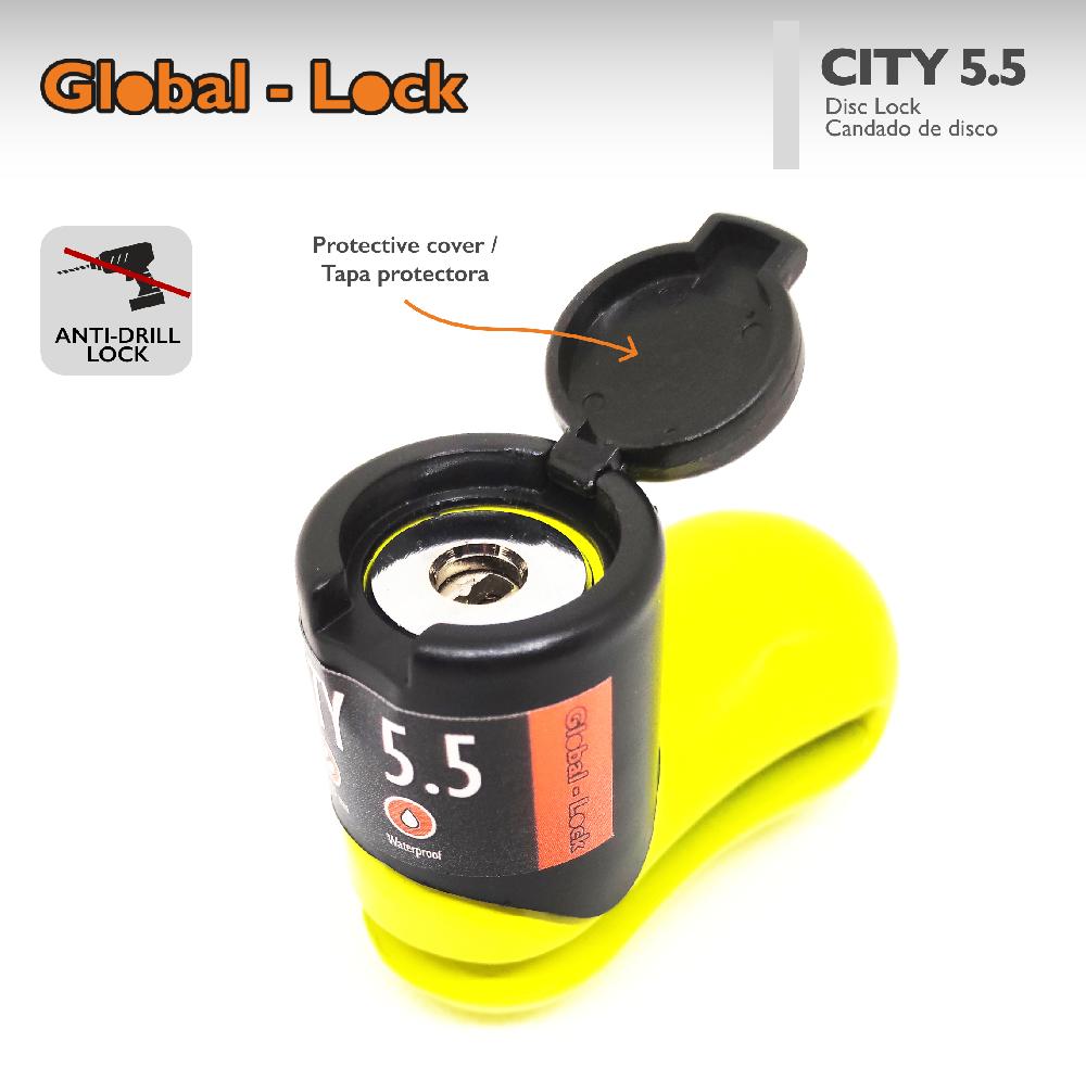 Global-Lock Candado de disco CITY 5.5 (5,5mm)