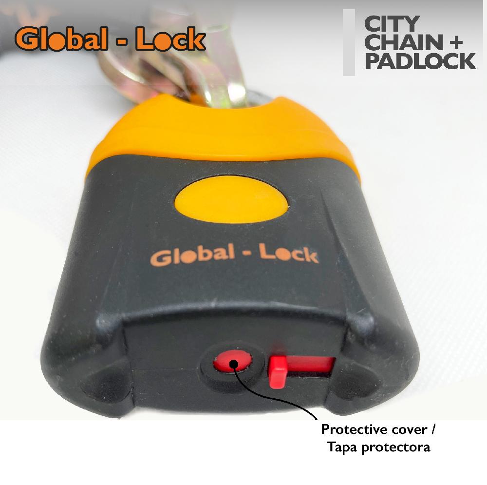 Global-Lock Kit cadena + candado CITY GL-CP02 (10x1500mm) )